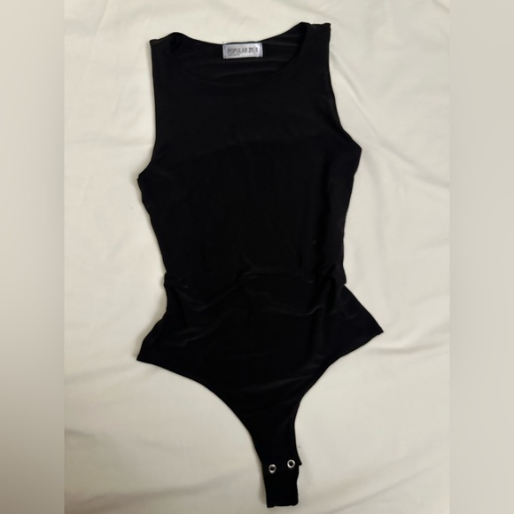Black High Neck Sleeveless Bodysuit size Small - Picture 3 of 4